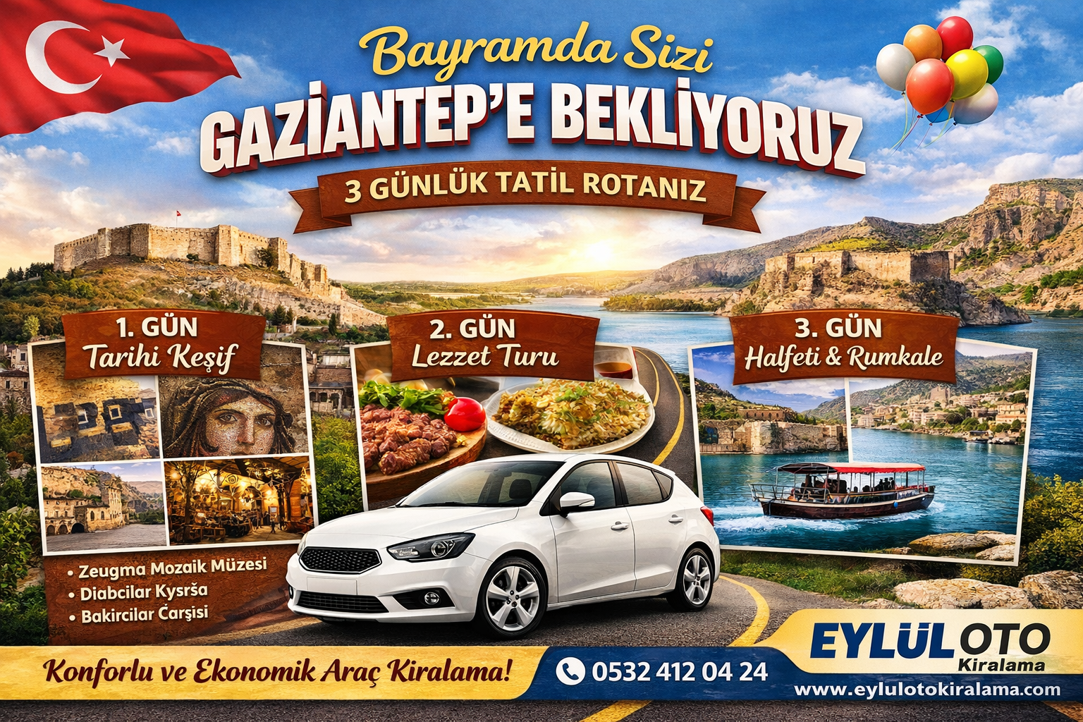 Bayramda Sizi Gaziantep e Bekliyoruz 3 Günlük Tatil Rotanız